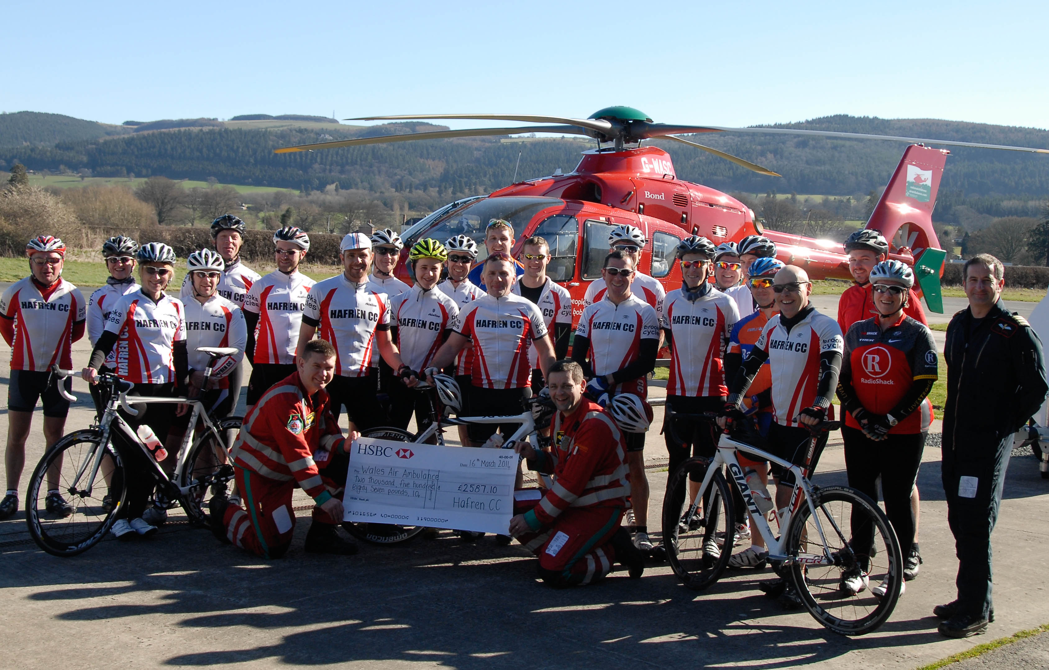 Hafren CC raise £2,587.10 for the Wales Air Ambulance